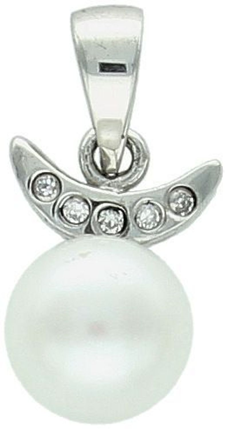 zawieszka srebrna z perłą, biżuteria damska srebro 925, zawieszka z cyrkoniami, prezent dla niej, elegancka zawieszka damska, srebrna biżuteria z perłą, AP3012-1013 1.jpg