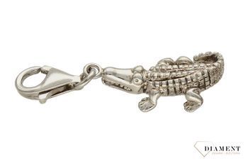 Srebrna zawieszka charms krokodyl AP48-1118. Charms srebrny. Zawieszka do bransoletki. Zawieszka srebrna krokodyl. Zawieszka charms do bransoletki. Charms zawieszka idealna na prezent dla każdej kobiety.  (1).jpg
