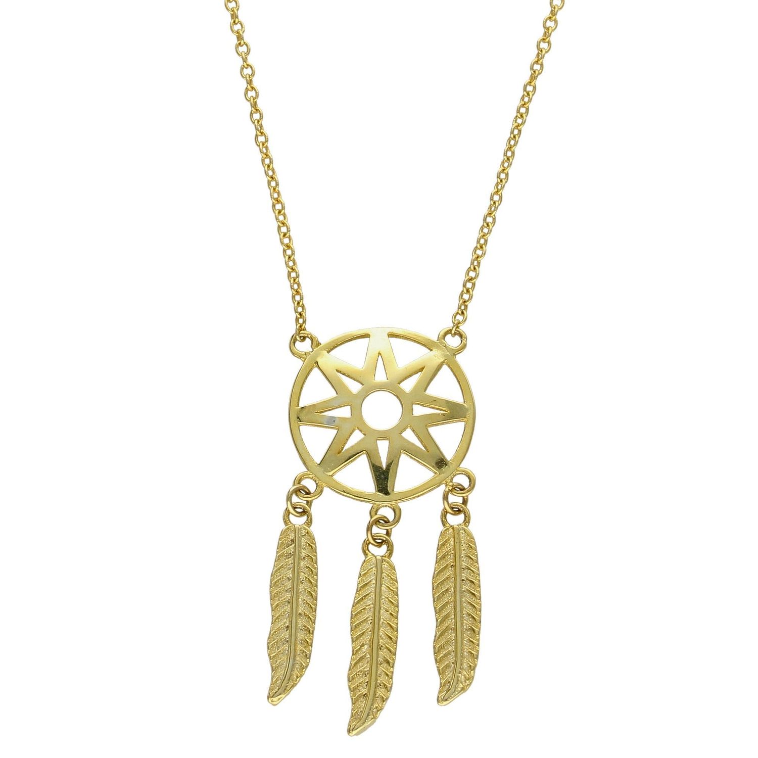 Srebrny naszyjnik pozłacany celebrytka 'Łapacz snów' AP528-6091.jpg