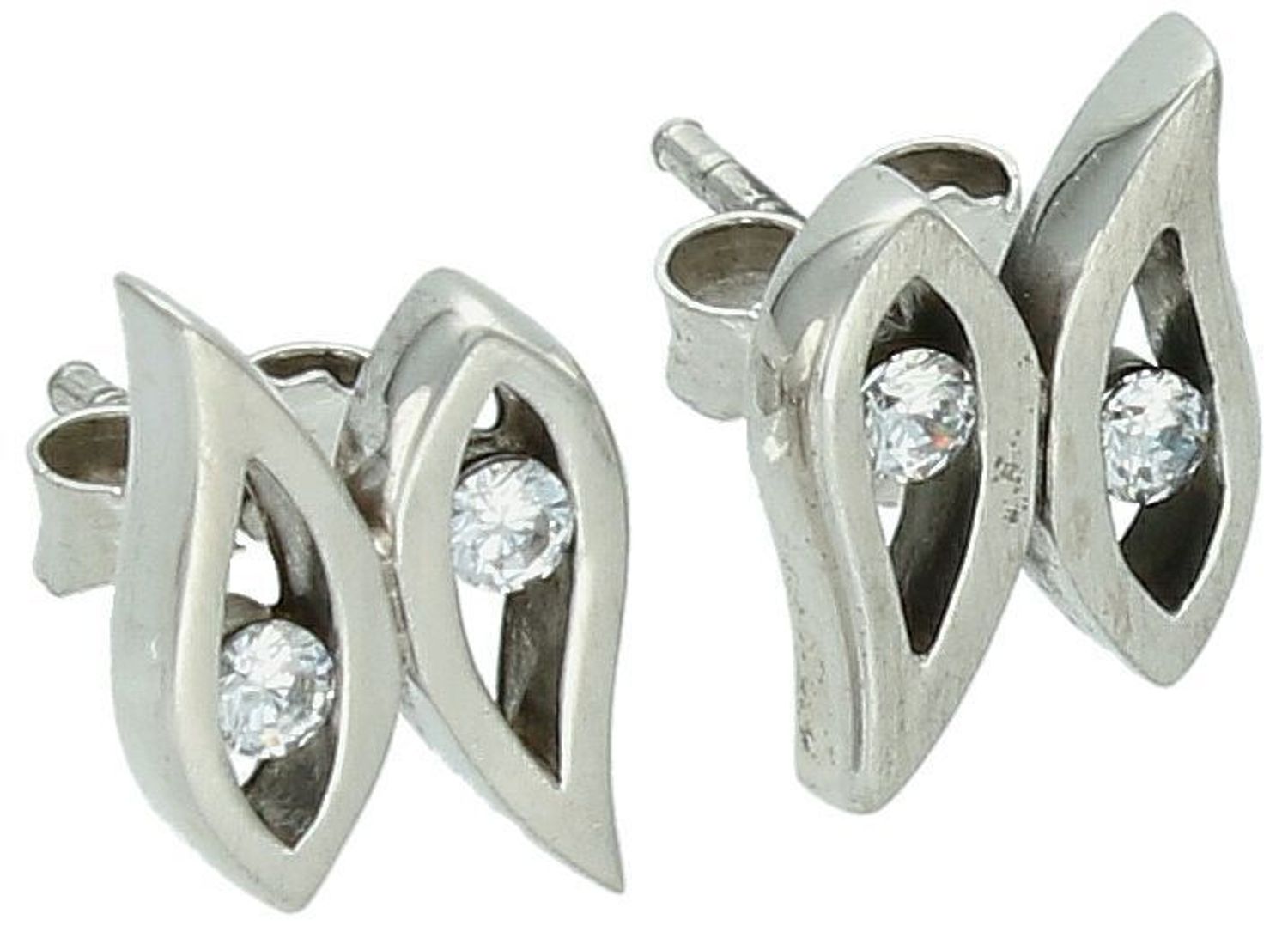Kolczyki damskie srebrne próba 925 z cyrkoniami, AP53-0132 Ag.jpg