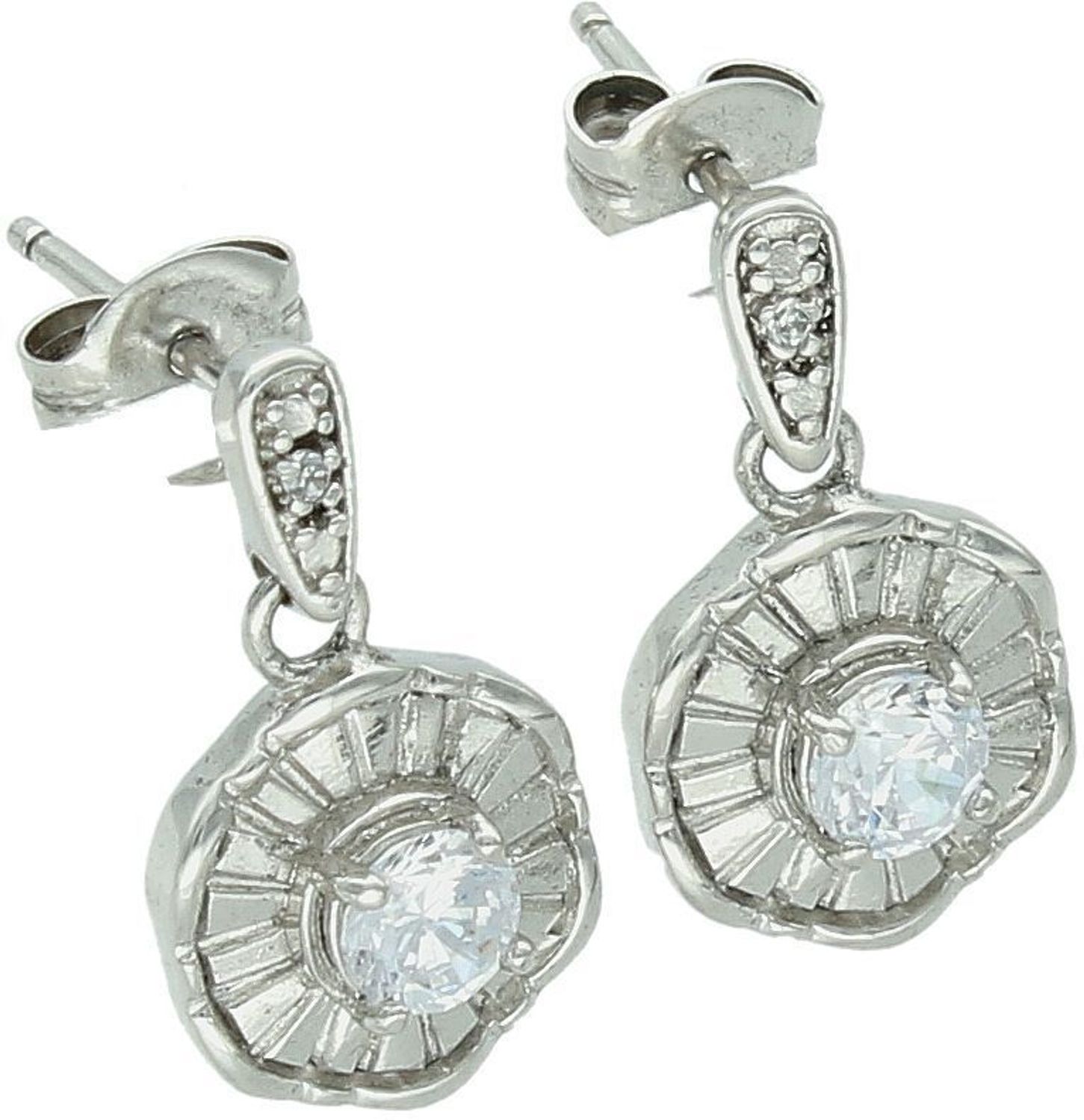 Kolczyki srebrne okrągłe z cyrkonią w środku APART, AP53-3499.jpg