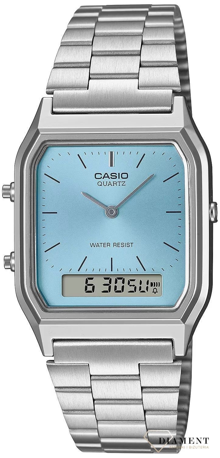 Zegarek Casio Vintage Maxi AQ-230A-2A1MQYES. Zegarek w stylu Retro. Zegarek Casio idealny dla kobiety i mężczyzny. Zegarek unisex Casio Vintage. Zegarek na bransolecie Vintage na prezent..jpg