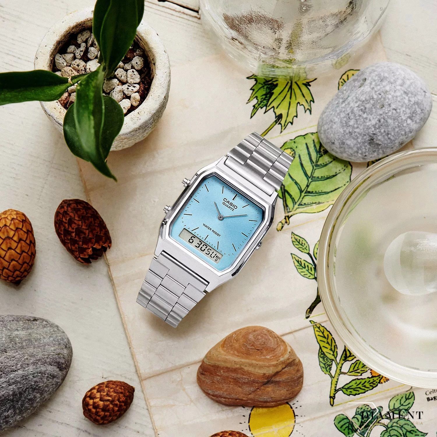 Zegarek Casio Vintage Maxi AQ-230A-2A1MQYES. Zegarek w stylu Retro. Zegarek Casio idealny dla kobiety i mężczyzny. Zegarek unisex Casio Vintage. Zegarek na bransolecie Vintage na prezent..jpg