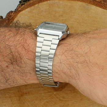 Casio AQ-230A-3AMQYES męski zegarek Vintage kwadratowy zielony stalowyk (2).jpg