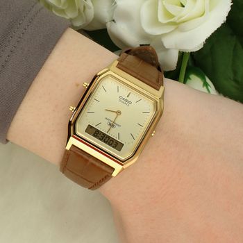 Zegarek Casio Vintage AQ-230EGL-9AEF Maxi Retro Analogowo-Cyfrowy  Sklep Diament  3+3 lata gwarancji brown.jpg
