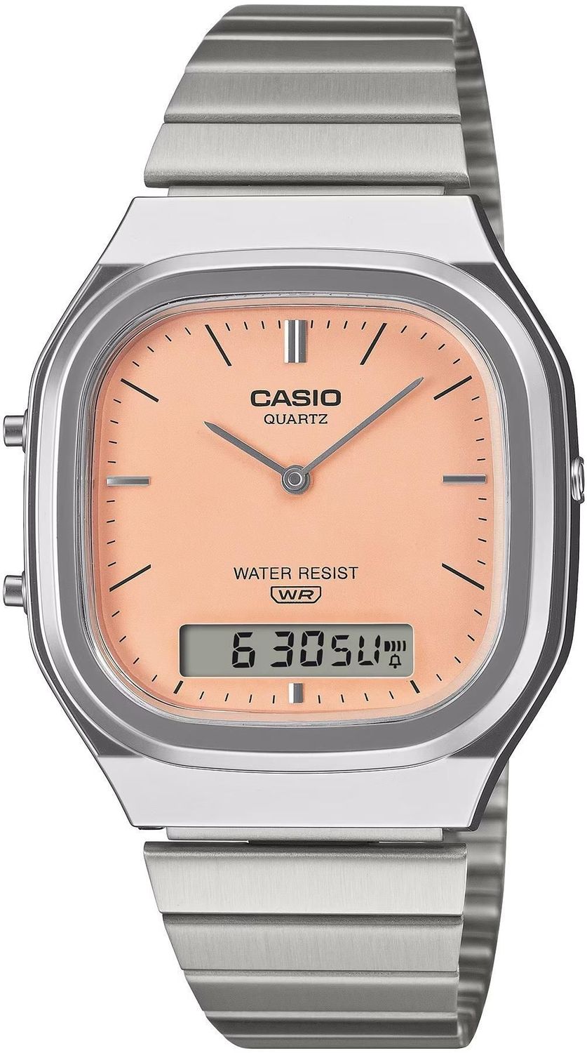 Zegarek Casio Vintage AQ-240E-4AEF Zegarek Analogowo-Cyfrowy Retro Pomarańczowy.jpg