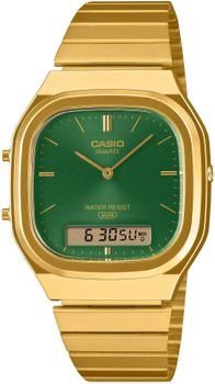 Zegarek Casio Vintage AQ-240EG-3AEF – zielona tarcza, złocista bransoleta, unisex.jpg
