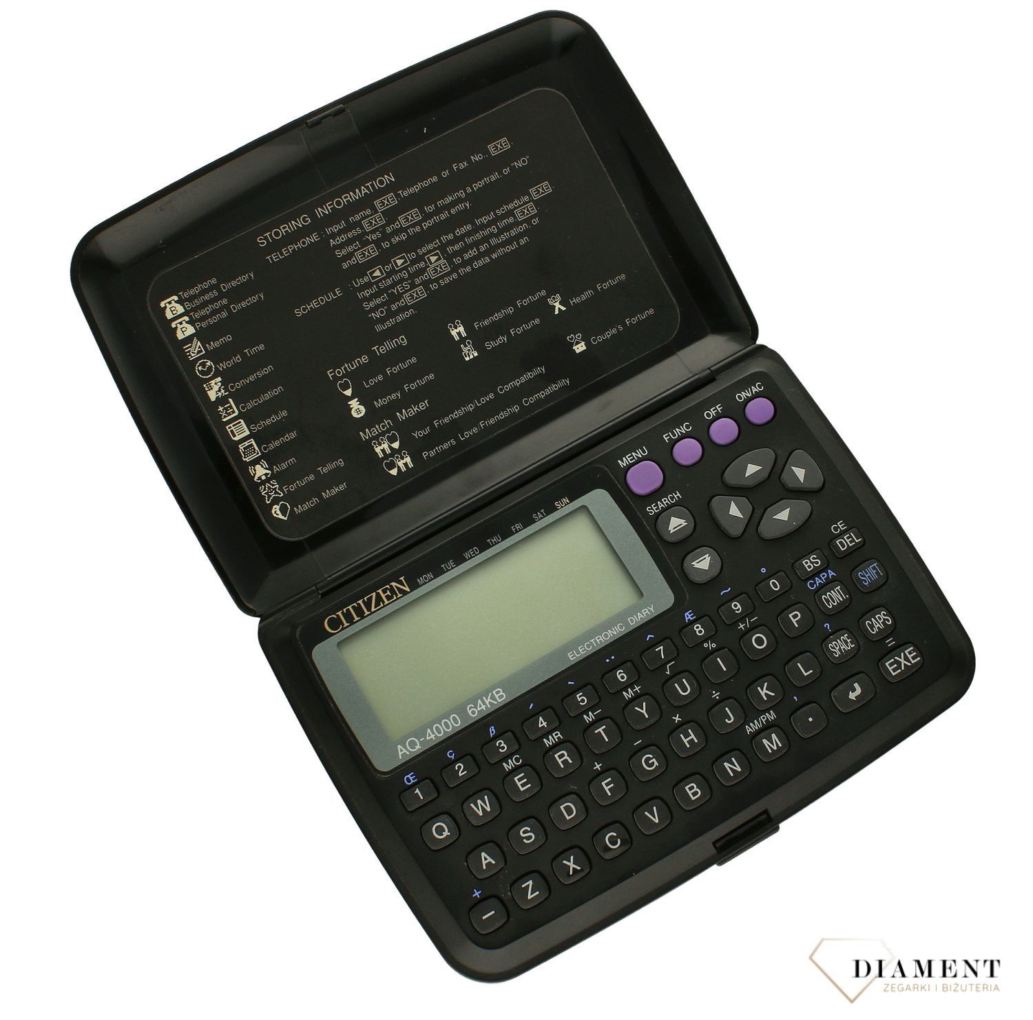 Elektroniczne przechowywanie informacji czarna, bank danych Citizen AQ-4000.jpg