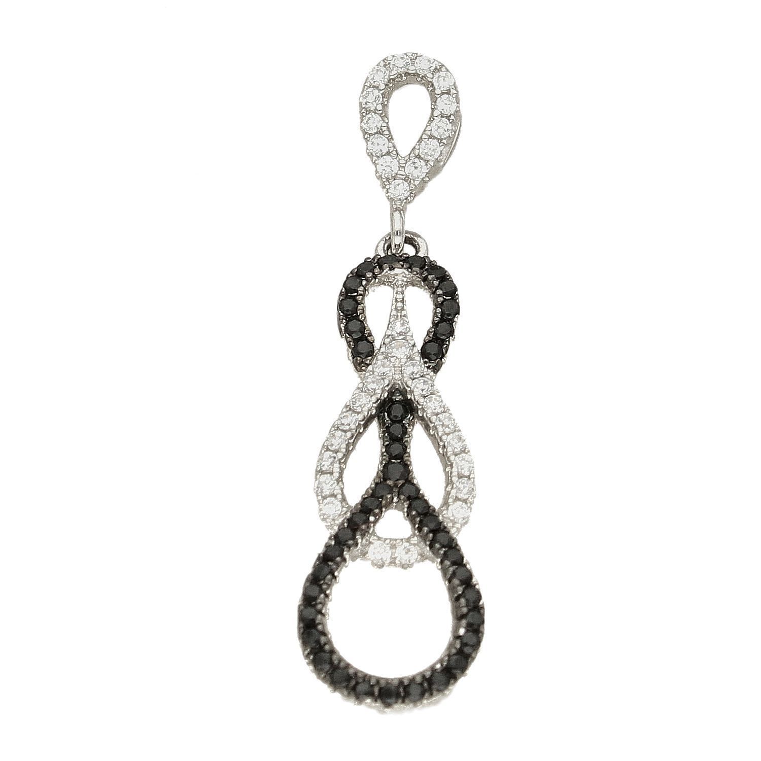 Srebrna zawieszka 925 łezka z biało czarną cyrkonią AR012-2437.jpg