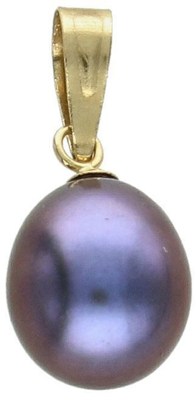 Zawieszka złota próba 585, z perłą fioletową AR012-2712 Elegancja w wyjątkowym kolorze – złota zawieszka z fioletową perłą1.jpg