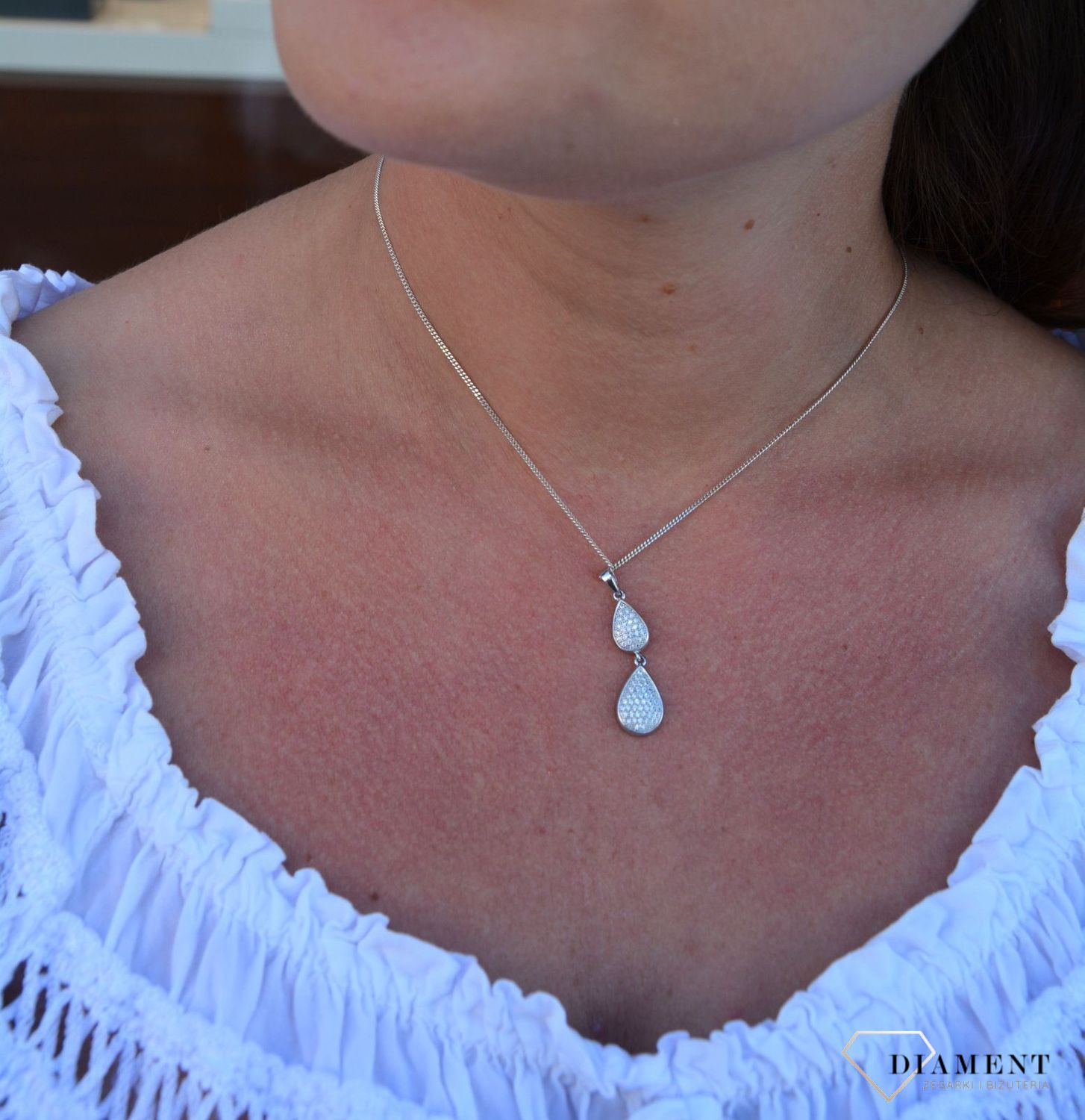 Srebrna zawieszka dwie krople w cyrkoniach AR012-3837..jpg
