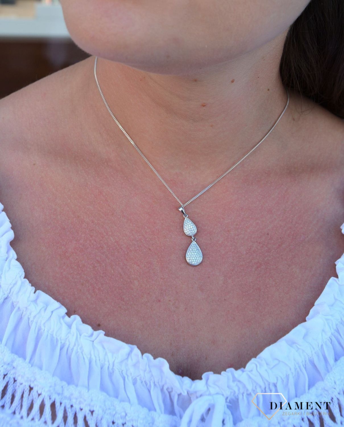 Srebrna zawieszka dwie krople w cyrkoniach AR012-3837..jpg