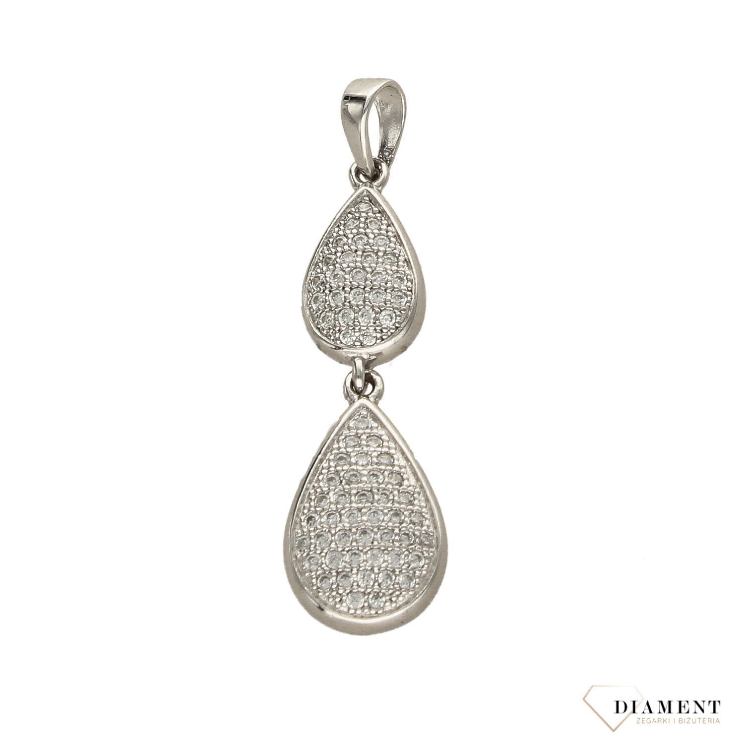 Srebrna zawieszka dwie krople w cyrkoniach AR012-3837..jpg