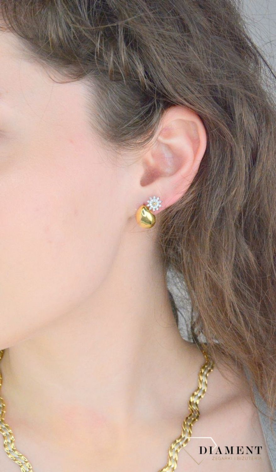 Kolczyki złote Apart kwiatki z cyrkonia próba 333, AR012-4655.jpg