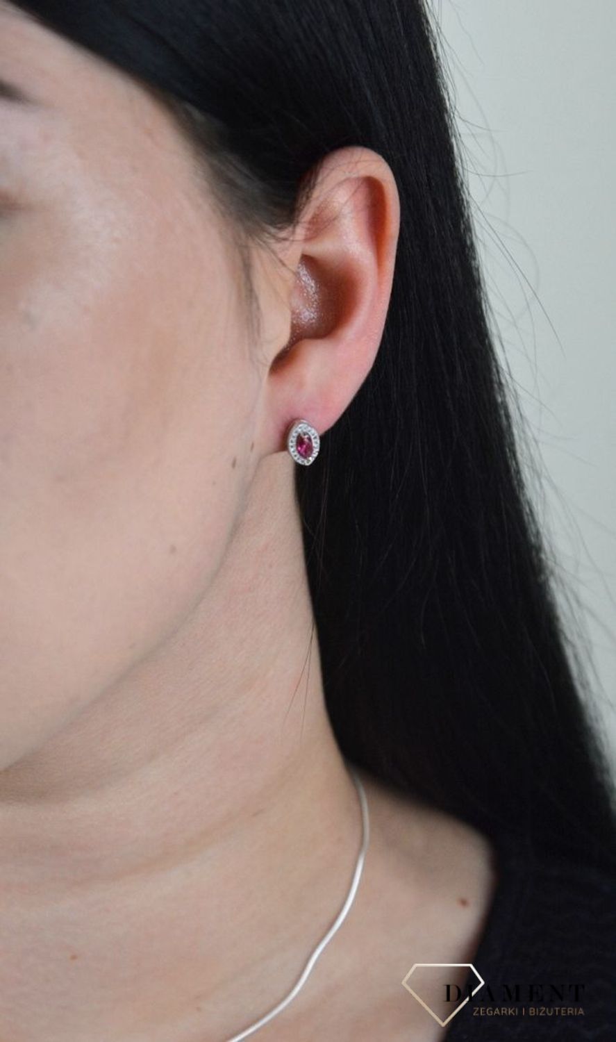 Srebrne kolczyki Apart łezki z czerwoną cyrkonią AR012-5945.jpg