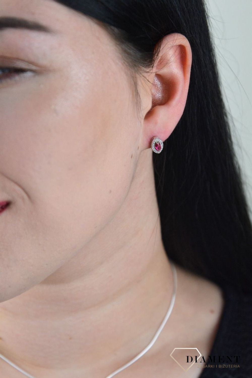 Srebrne kolczyki Apart łezki z czerwoną cyrkonią AR012-5945.jpg