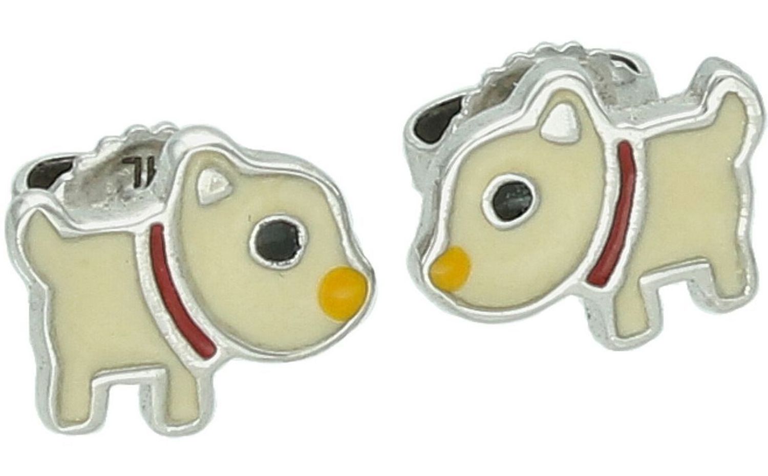 Urocze kolczyki dziecięce w kształcie piesków, ozdobione kolorową emalią 🎨. Wygodne zapięcie na sztyft, idealne na co dzień i jako prezent 🎁. Rozmiar 1,0 cm x 0,9 cm, waga 1,60 g.1.jpg
