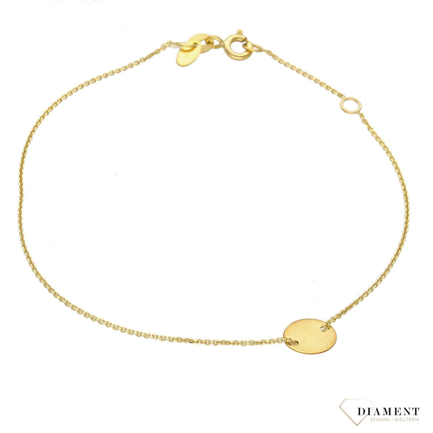 Złota bransoletka 333 celebrytka z pełnym kółeczkiem AR012-7631. Złota bransoletka damska. Złota bransoletka z kółeczkiem. Złota bransoletka celebrytka. Złota bransoletka idealna na prezent.  (1).jpg