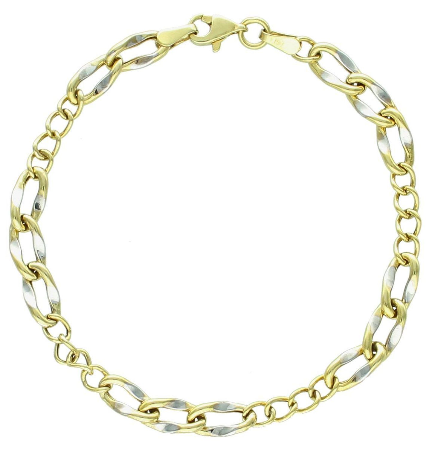 Bransoleta złota dwa sploty pr 333, AR012-9322 Złota bransoletka wykonana z 8 karatowego żółtego i białego złota. Bransoletka to idealny pomysł na prezent1.jpg