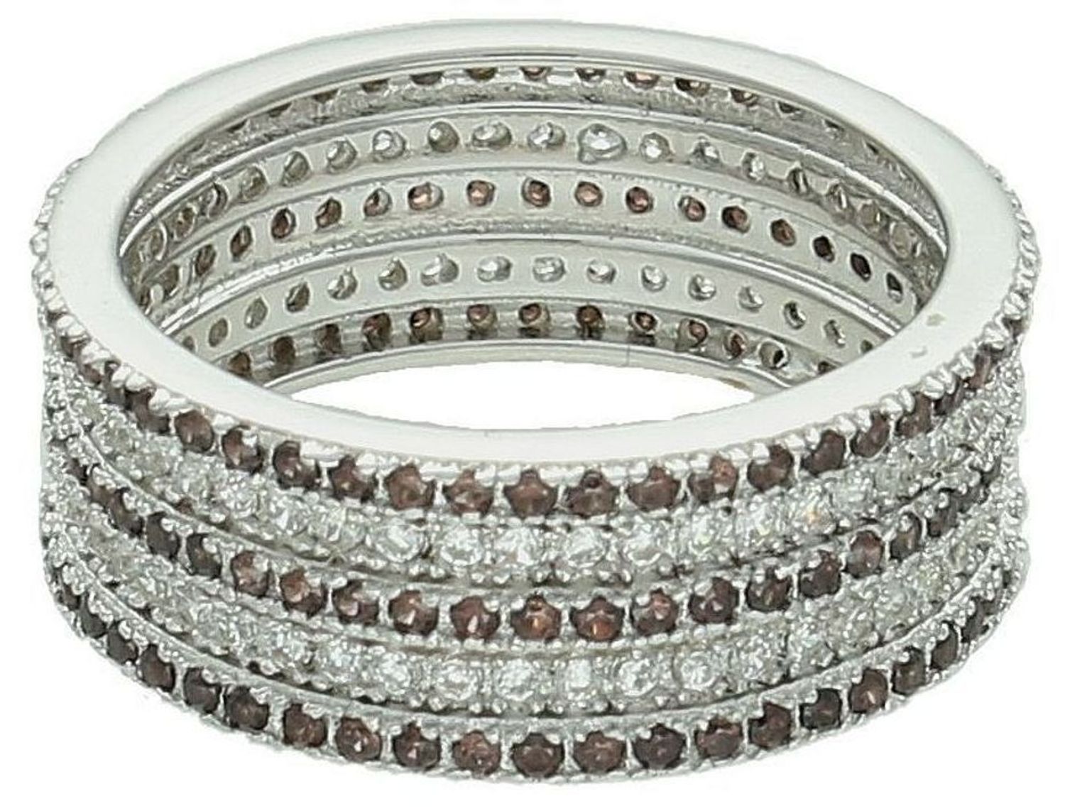 Srebrny pierścionek damski 925 szeroka obrączka z brązowymi cyrkoniami AR013-2781. Srebrny pierścionek damski. Pierścionek srebrny na prezent. Pierścionek ze srebra z cyrkoniami.5.jpg