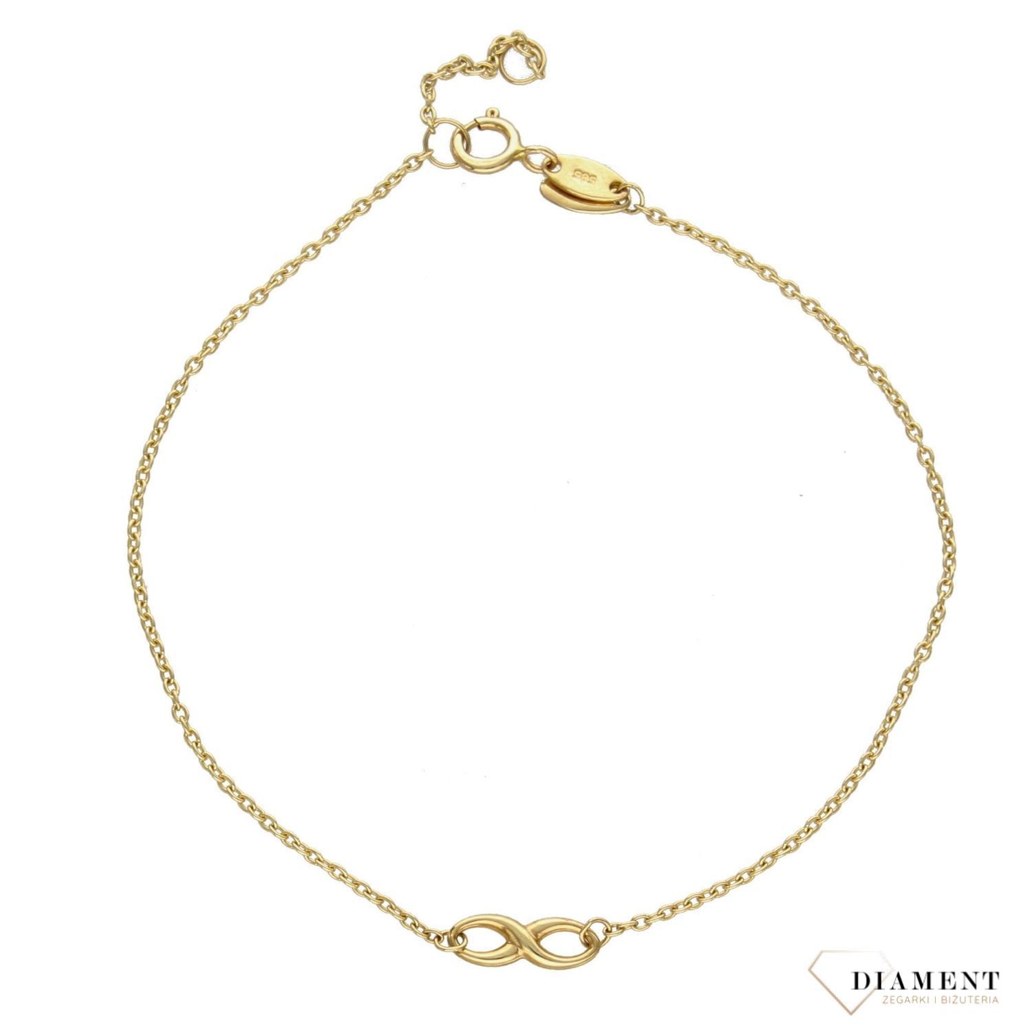 Złota bransoletka damska nieskończoność 585 żółte złoto AR013 3779.jpg