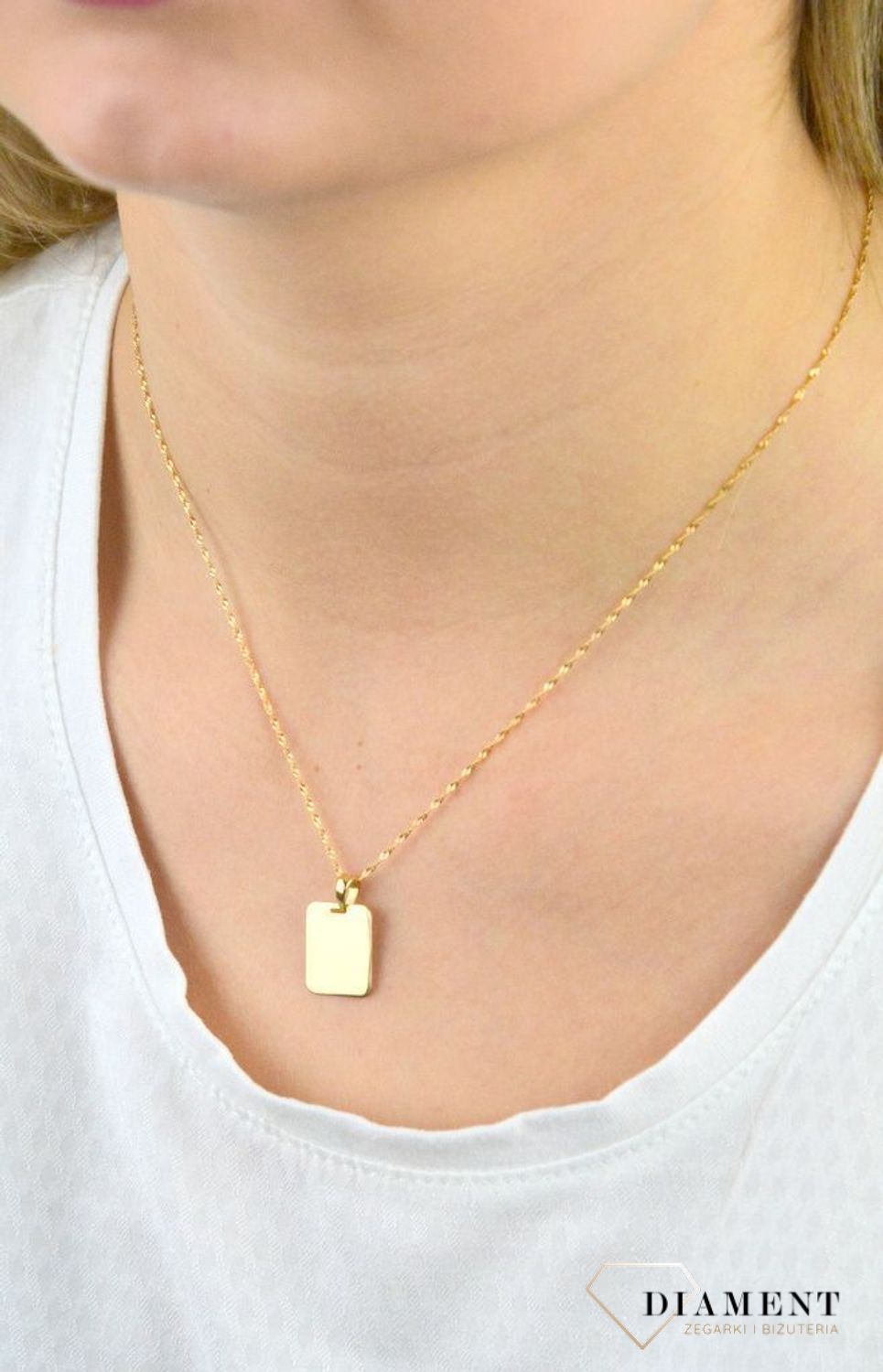 Złota zawieszka ' Delikatny nieśmiertelnik' AR013-5489.jpg