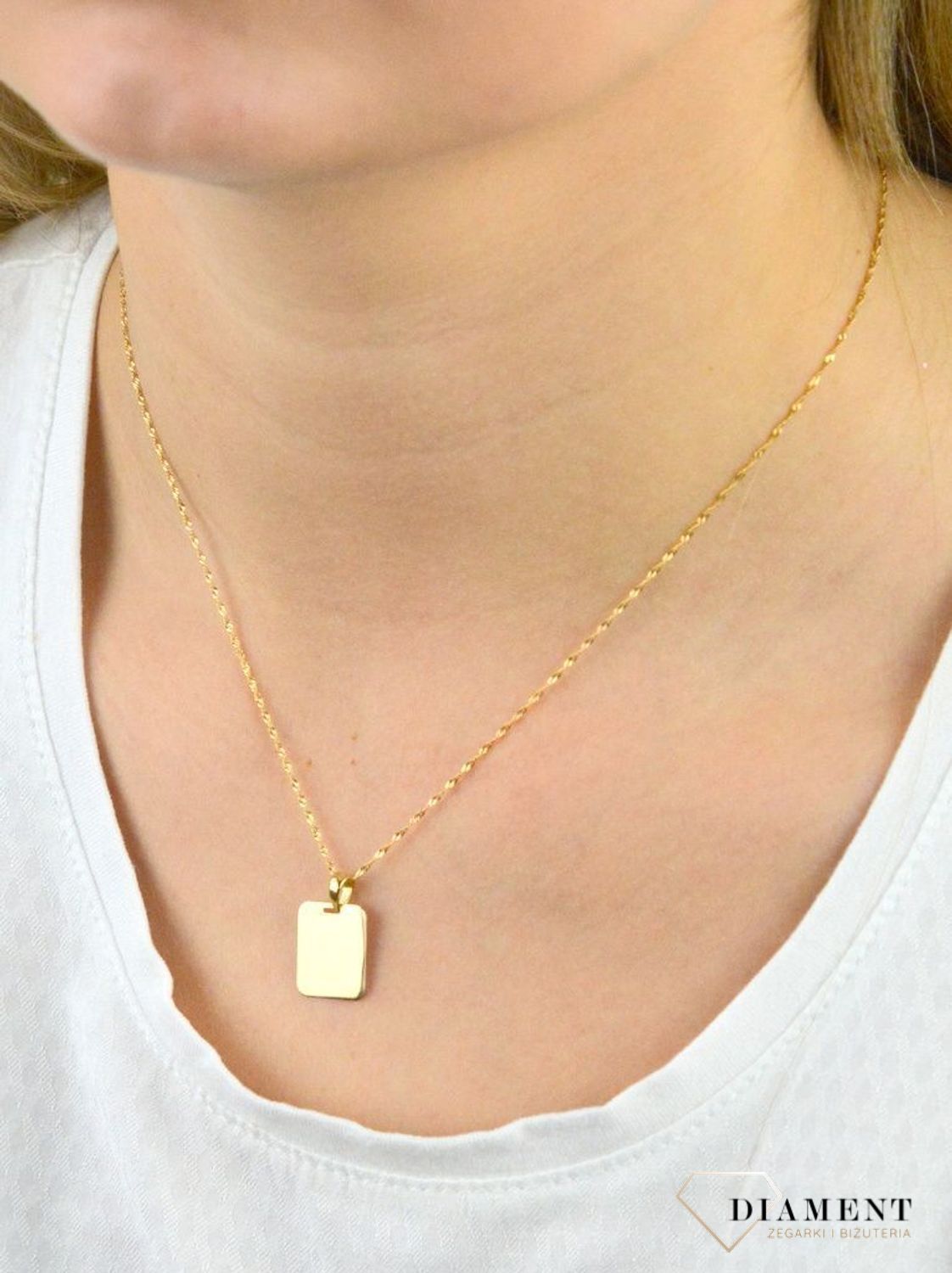 Złota zawieszka ' Delikatny nieśmiertelnik' AR013-5489.jpg