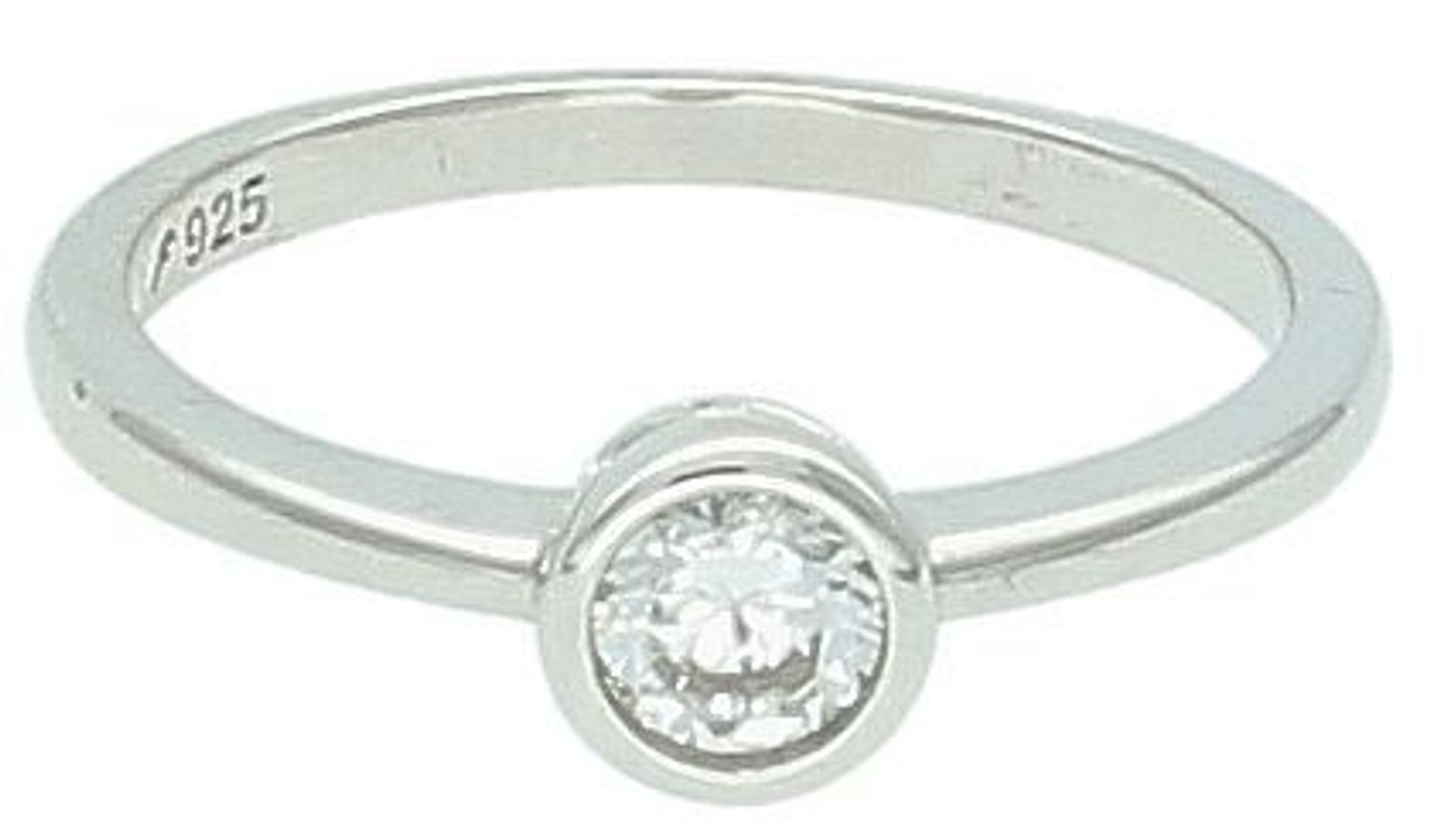 Pierścionek srebrny z cyrkonią próba 925, AR521-6899 Srebrny pierścionek wykonany z najwyższej jakości srebra o prostej formie. Idealny pomysł na prezent dla każdej kobiety. 1.jpg