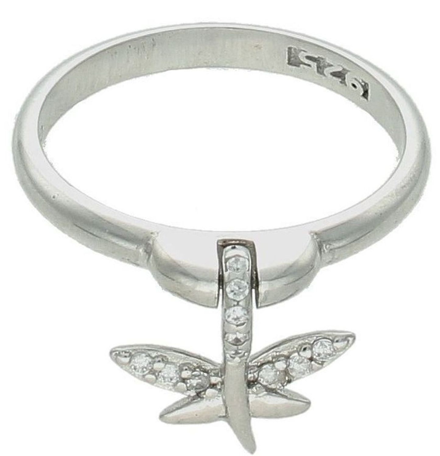 Srebrny pierścionek damski 925 z wiszącą ważką AR521-7749. Srebrny pierścionek damski. Pierścionek srebrny dla kobiety na prezent. Srebrny damski pierścionek z cyrkoniami.2.jpg