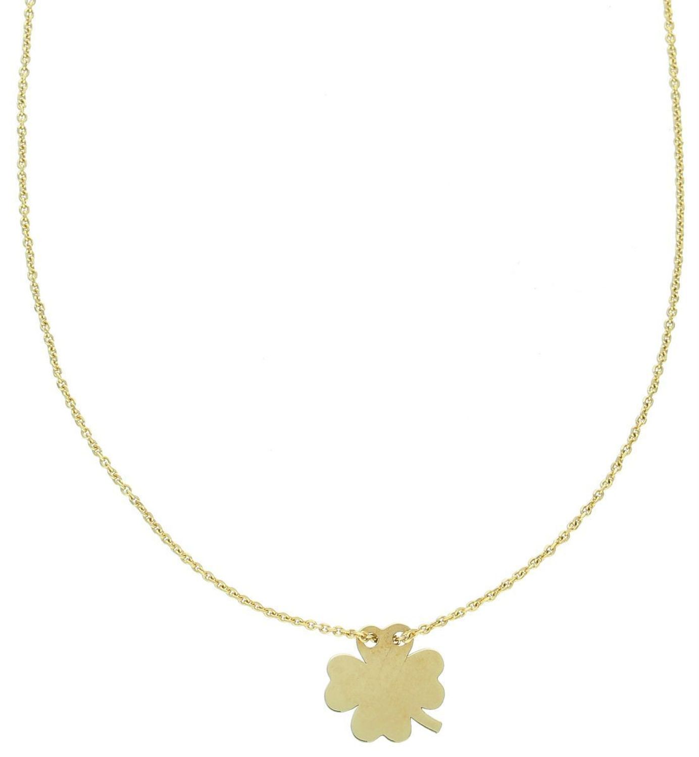 Złoty naszyjnik celebrytka z koniczynką 585 - AR521-8102. Złoty naszyjnik z 14-karatowego złota z koniczynką. Złoty naszyjnik 585 to idealny pomysł na prezent dla ukochanej kobiety. 1.jpg