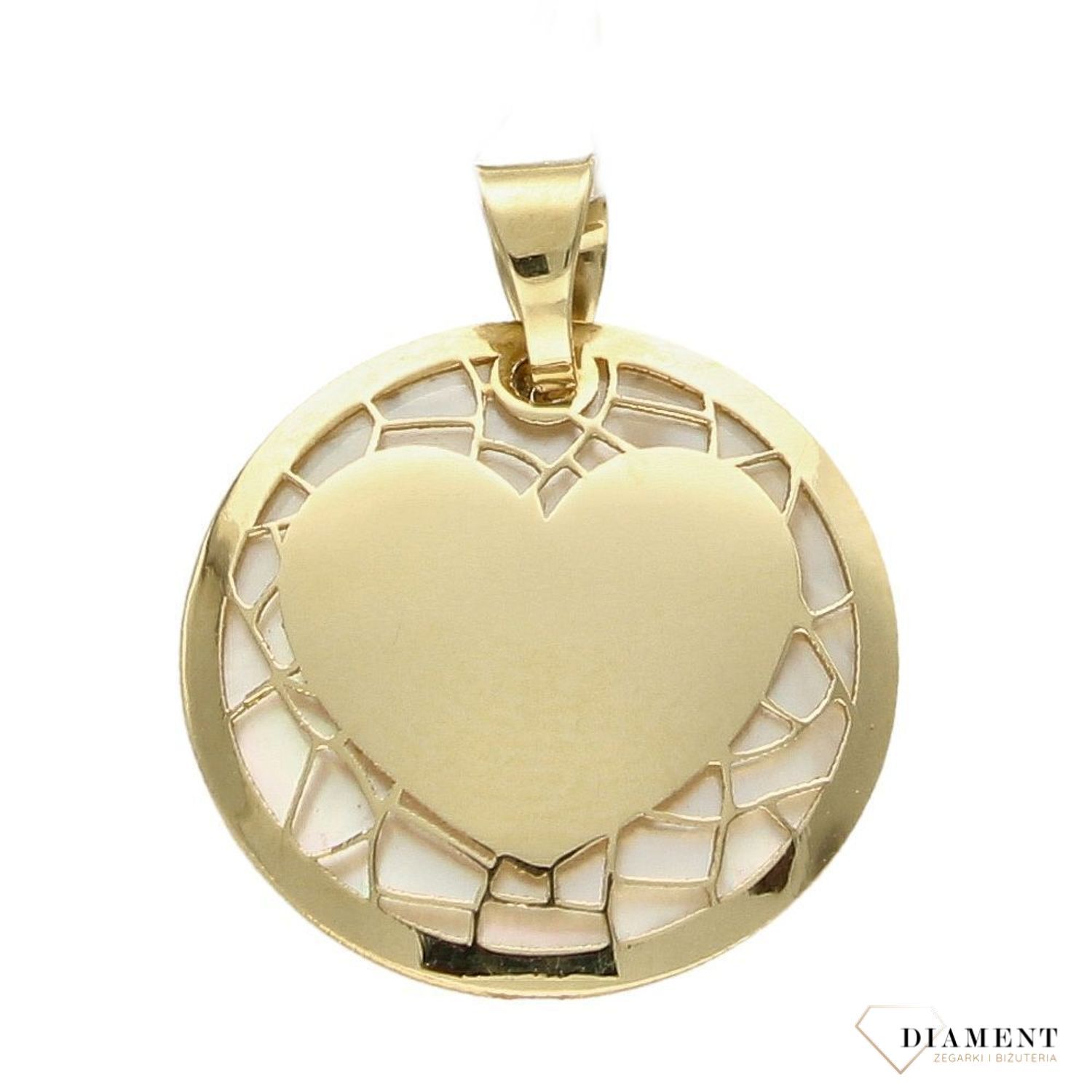 Złota zawieszka 585 serduszko z masą perłową AR521-8165 (1).jpg