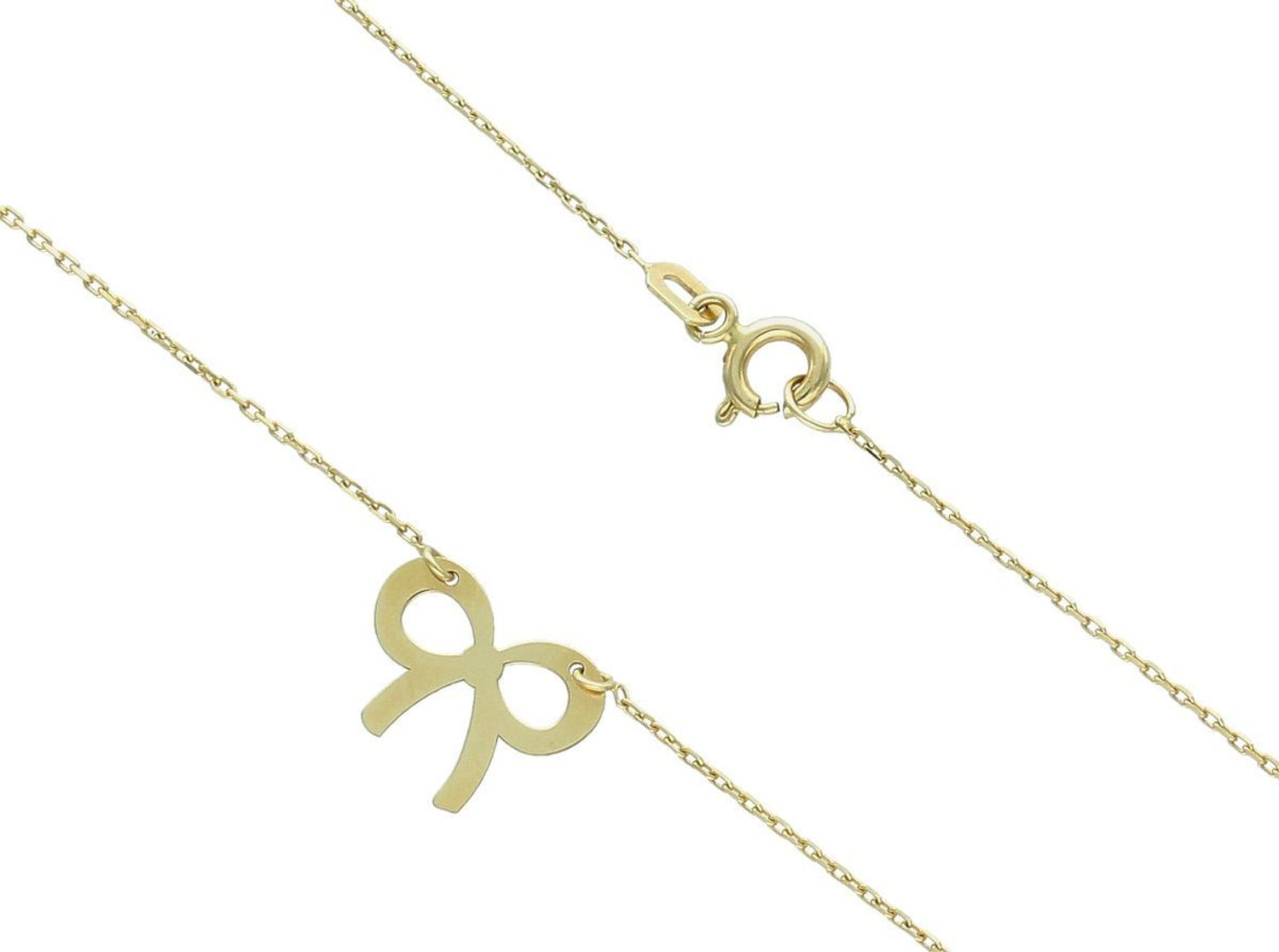 Złoty naszyjnik Apart Kokarda Kokardka Wstążka 585 AR521-8920. Delikatna celebrytka z zawieszką kokardką. Niezwykły blask kruszcu w połączeniu ze złotą zawieszką to idealne 1.jpg