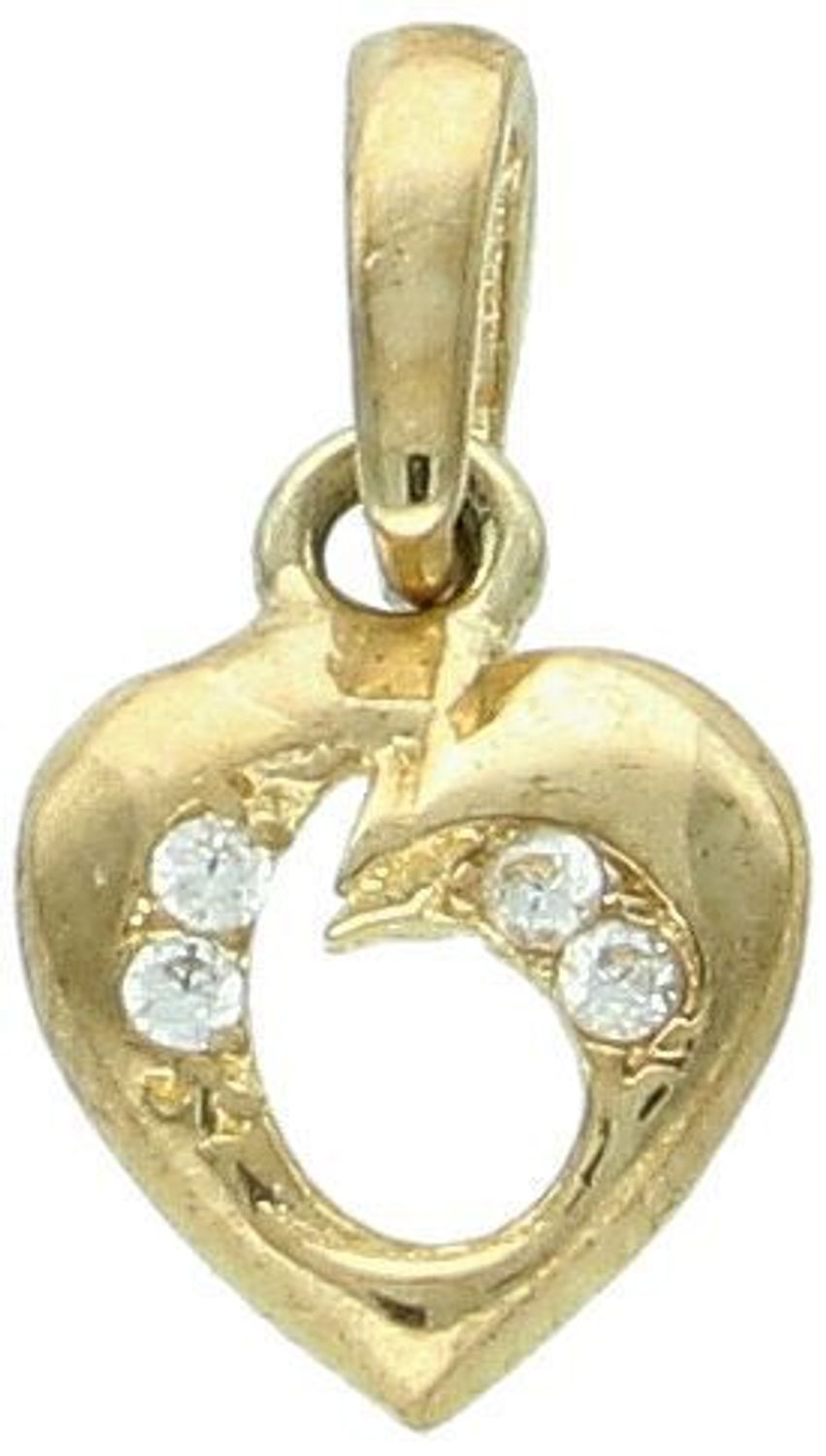 Zawieszka złota Serce z cyrkoniami 333 AR522-0206 Zawieszka w kształcie serca, wykonana ze złota próby 333, to elegancka i subtelna biżuteria, która zachwyca pięknem.jpg