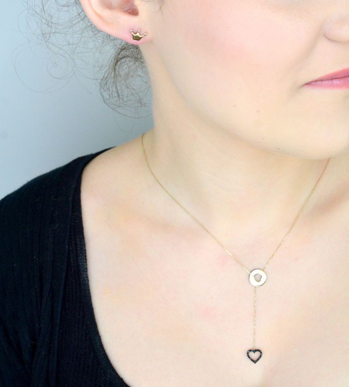 Złoty naszyjnik celebrytka krawatka z sercem AR522-0223.jpg