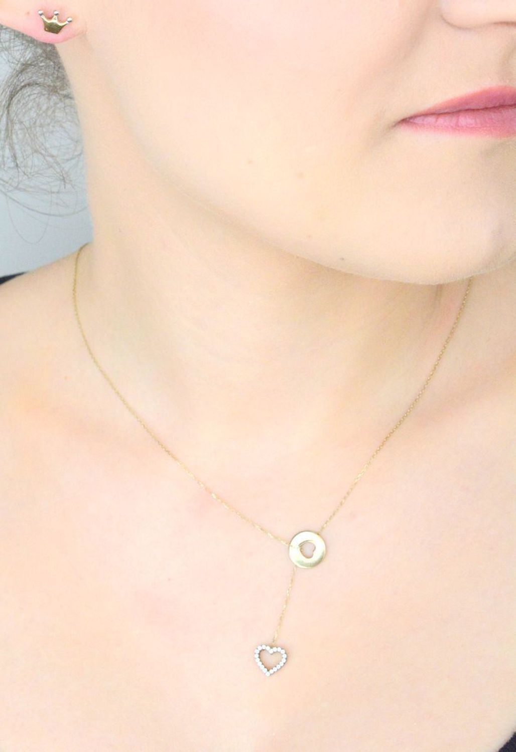 Złoty naszyjnik celebrytka krawatka z sercem AR522-0223.jpg