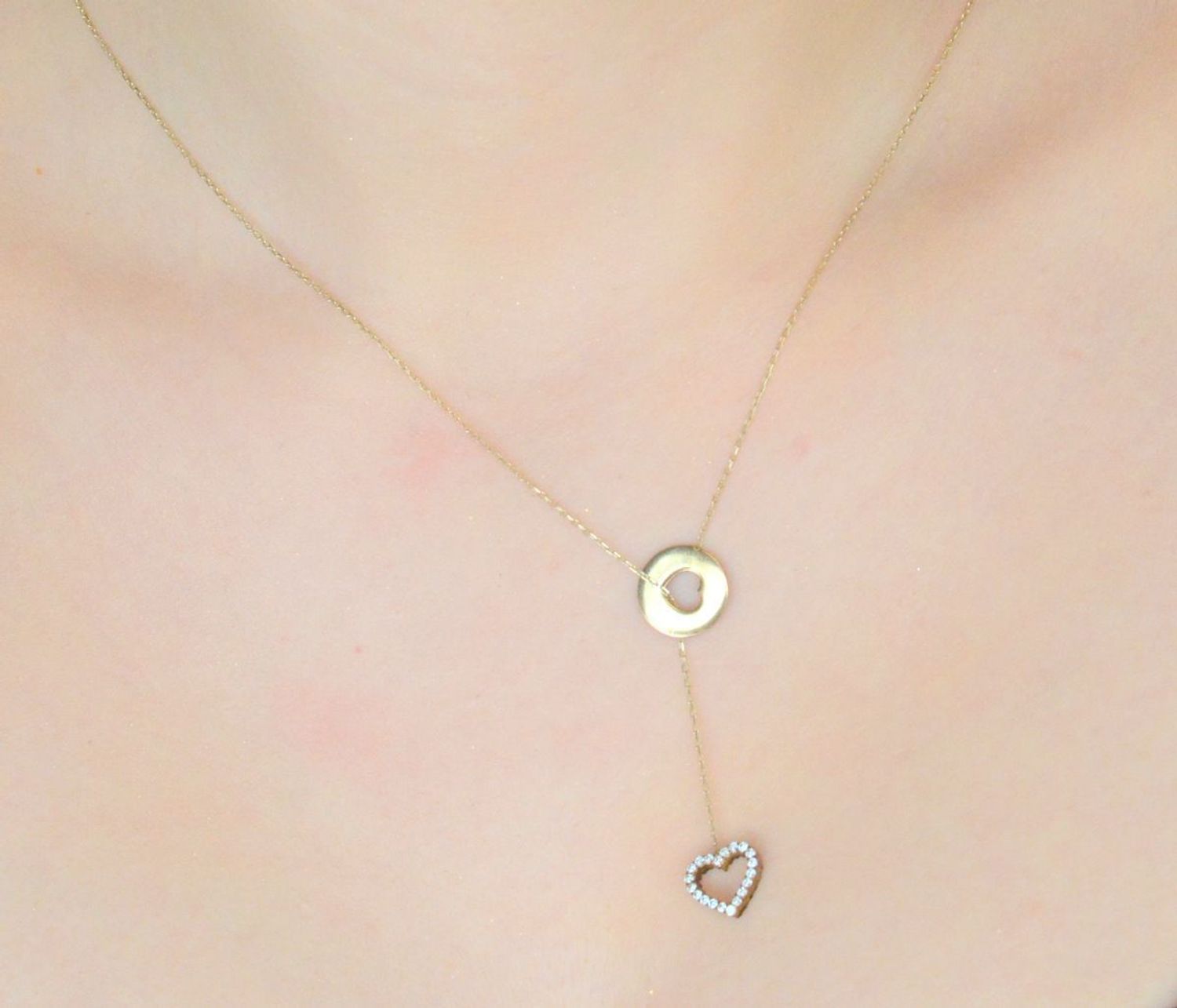 Złoty naszyjnik celebrytka krawatka z sercem AR522-0223.jpg