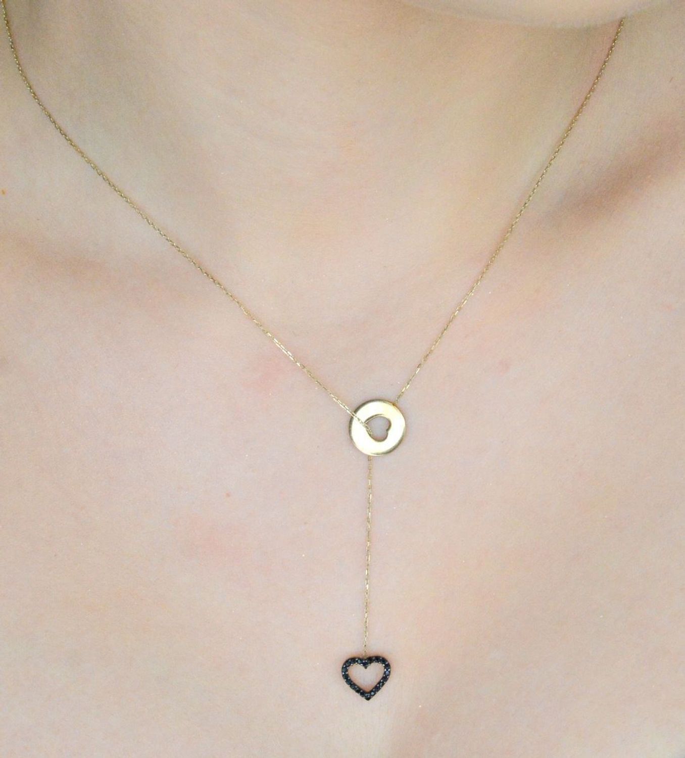 Złoty naszyjnik celebrytka krawatka z sercem AR522-0223.jpg