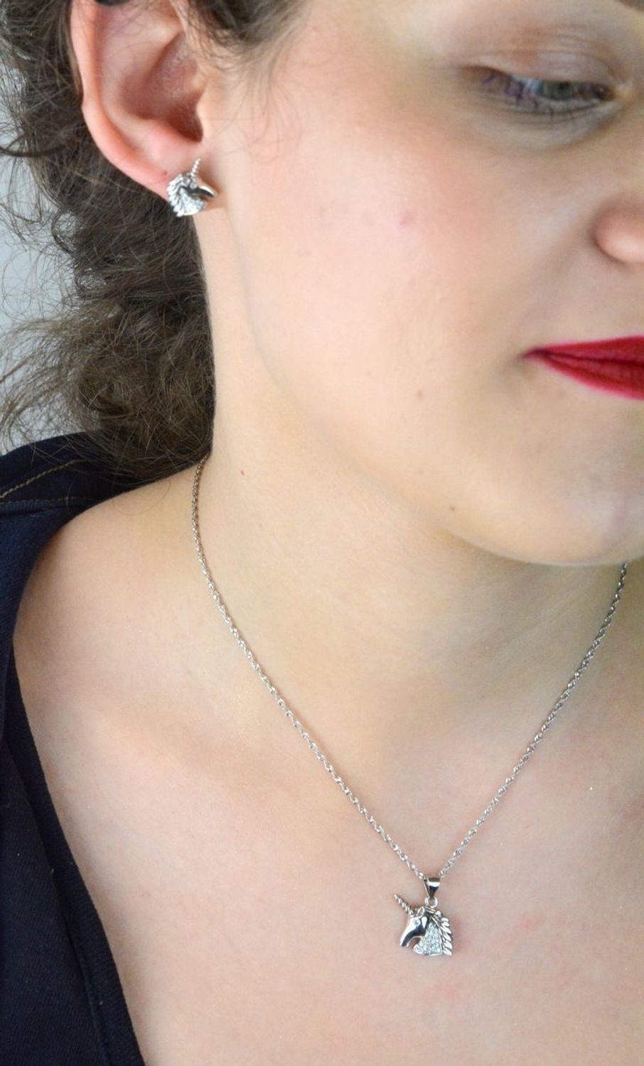 Komplet srebrny jednorożce z cyrkoniami próba 925 AS6127 – kolczyki i zawieszka dla dziewczynki i mamy komplet Ag.jpg