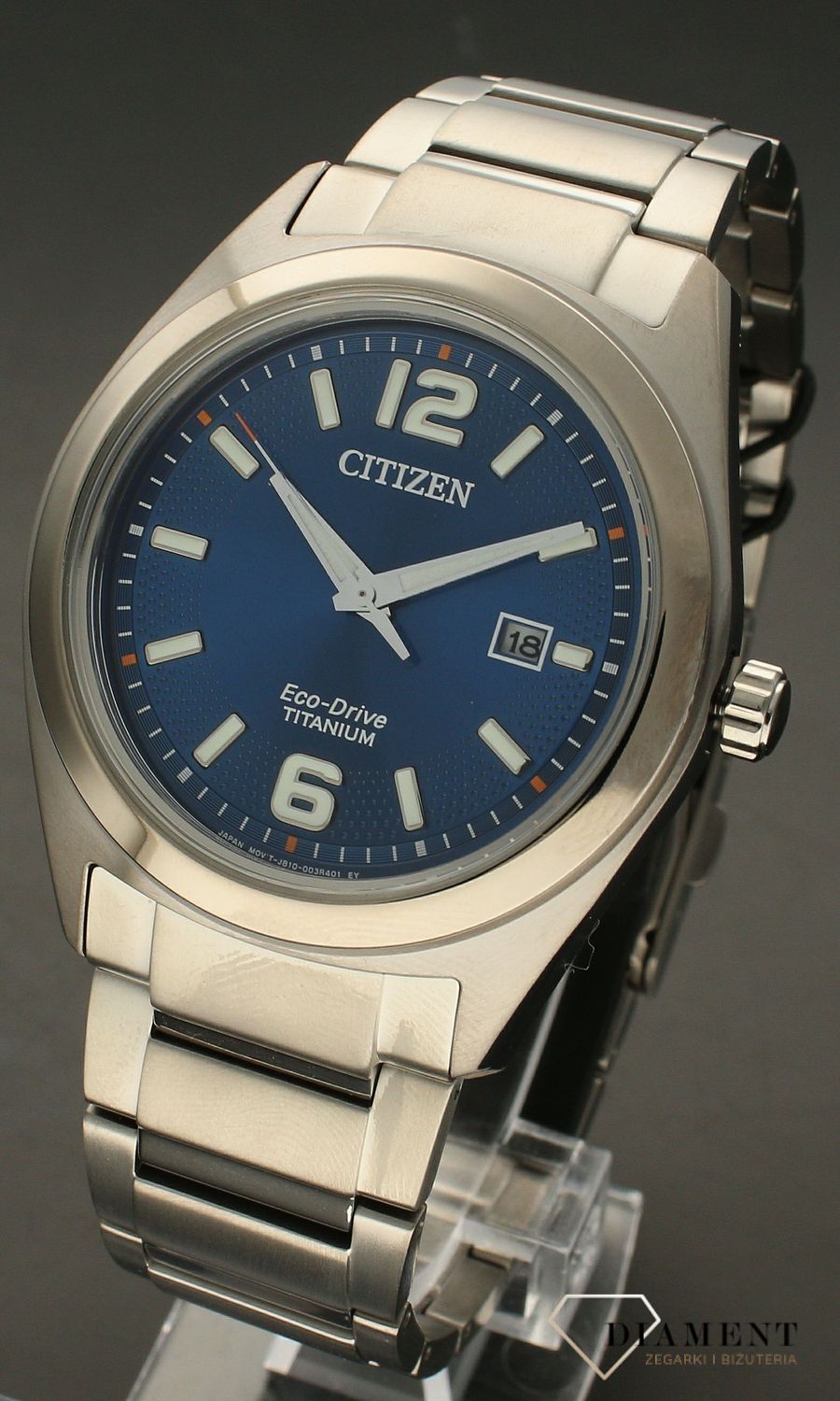 Zegarek męski Citizen Super Titanium AW1641-81X. Zegarek z niebieską tarczą. Zegarek tytanowy. Zegarek męski na bransolecie. Męski zegarek tytanowy. Zegarek Eco-Drive..jpg