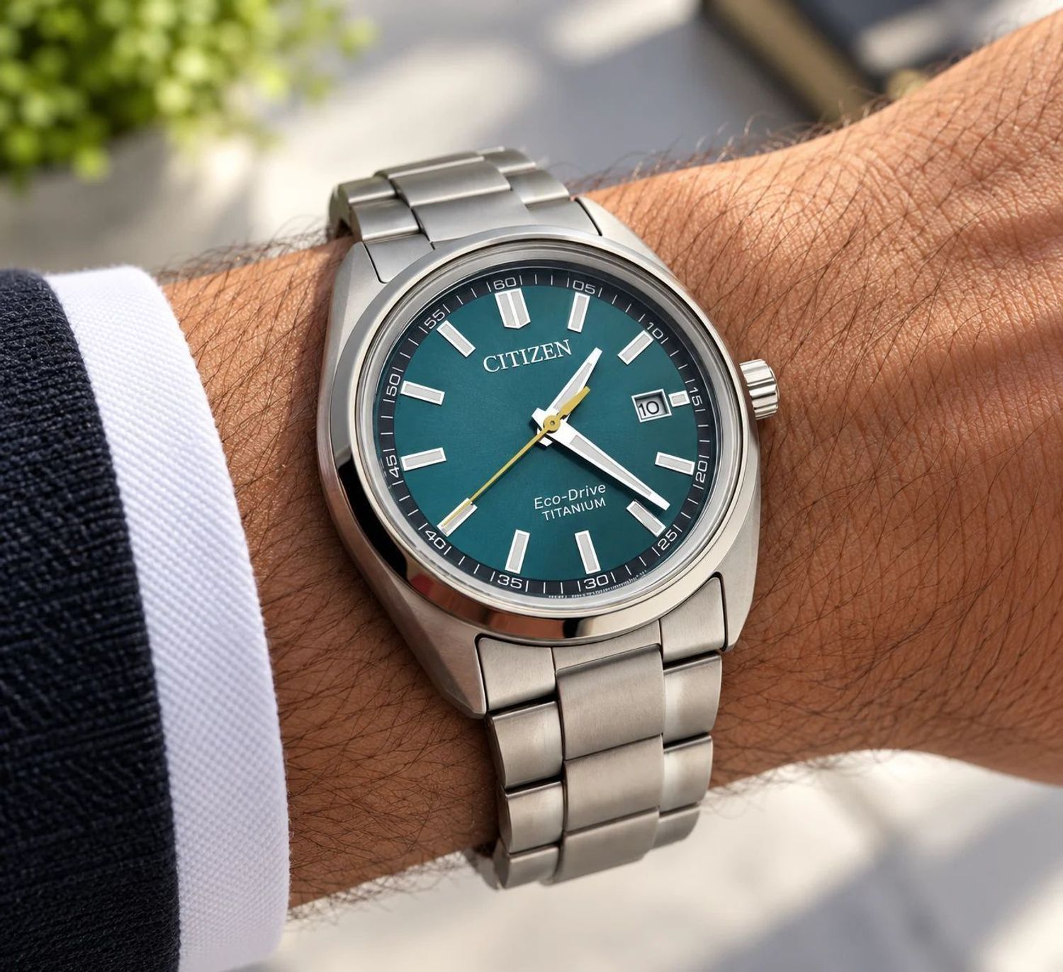 Zegarek męski Citizen Super Titanium™ AW1900-50X Eco-Drive – tytanowy z zieloną tarczą (2).jpg