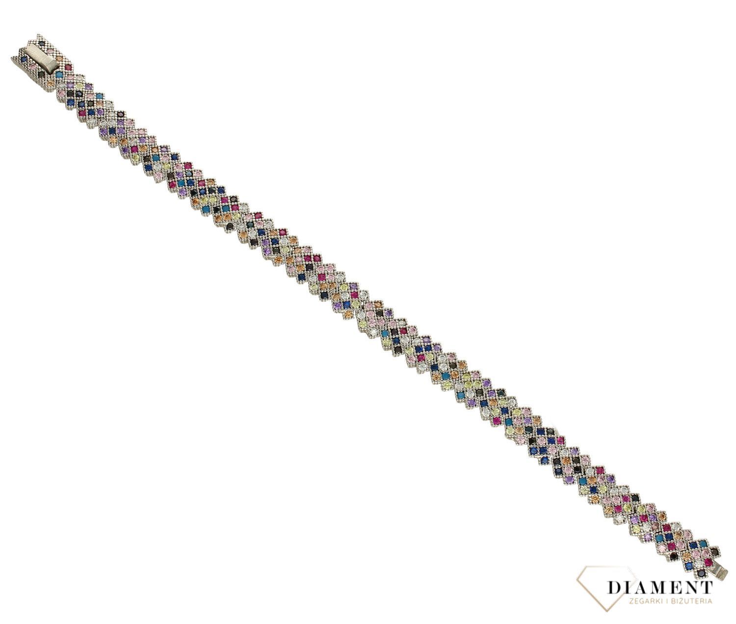 Bransoletka srebrna z kolorowymi cyrkoniami AZB000000-251 (1).jpg