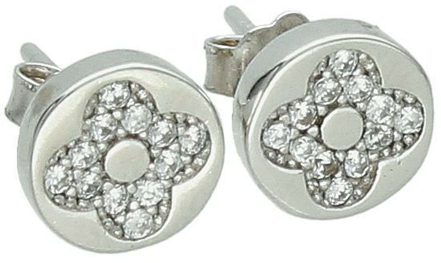 Kolczyki srebrne próba 925, kwiatek w kółku z cyrkoniami próba 925 AZK000000-069 Zachwyć się pięknem natury zaklętym w subtelnej biżuterii! Kolczyki srebrne próby 925 1.jpg