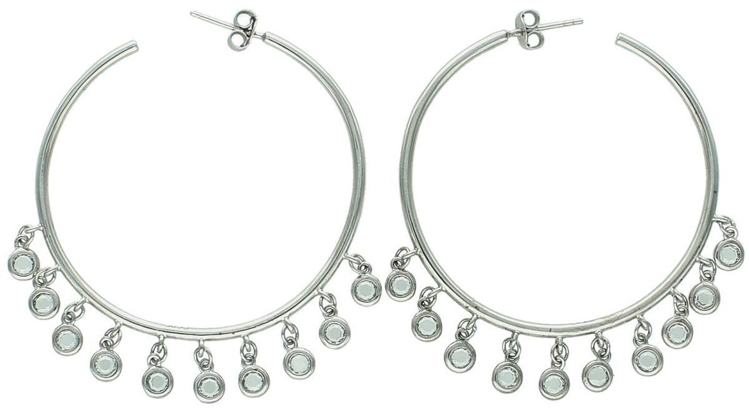 Kolczyki kółka srebrne z wiszącymi cyrkoniami AZK000000-345.jpg