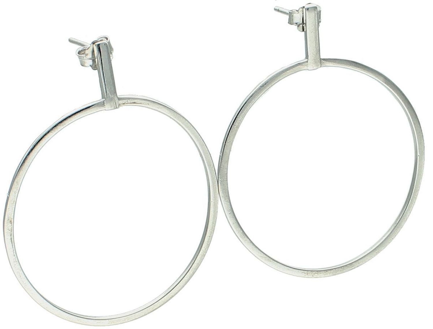 Kolczyki damskie srebrne 925 AZK000000-346 – klasyczne duże kółka o wymiarach 4,3 x 3,5 cm, zapięcie na sztyft. Stylowe i eleganckie, idealne na każdą okazję.1.jpg