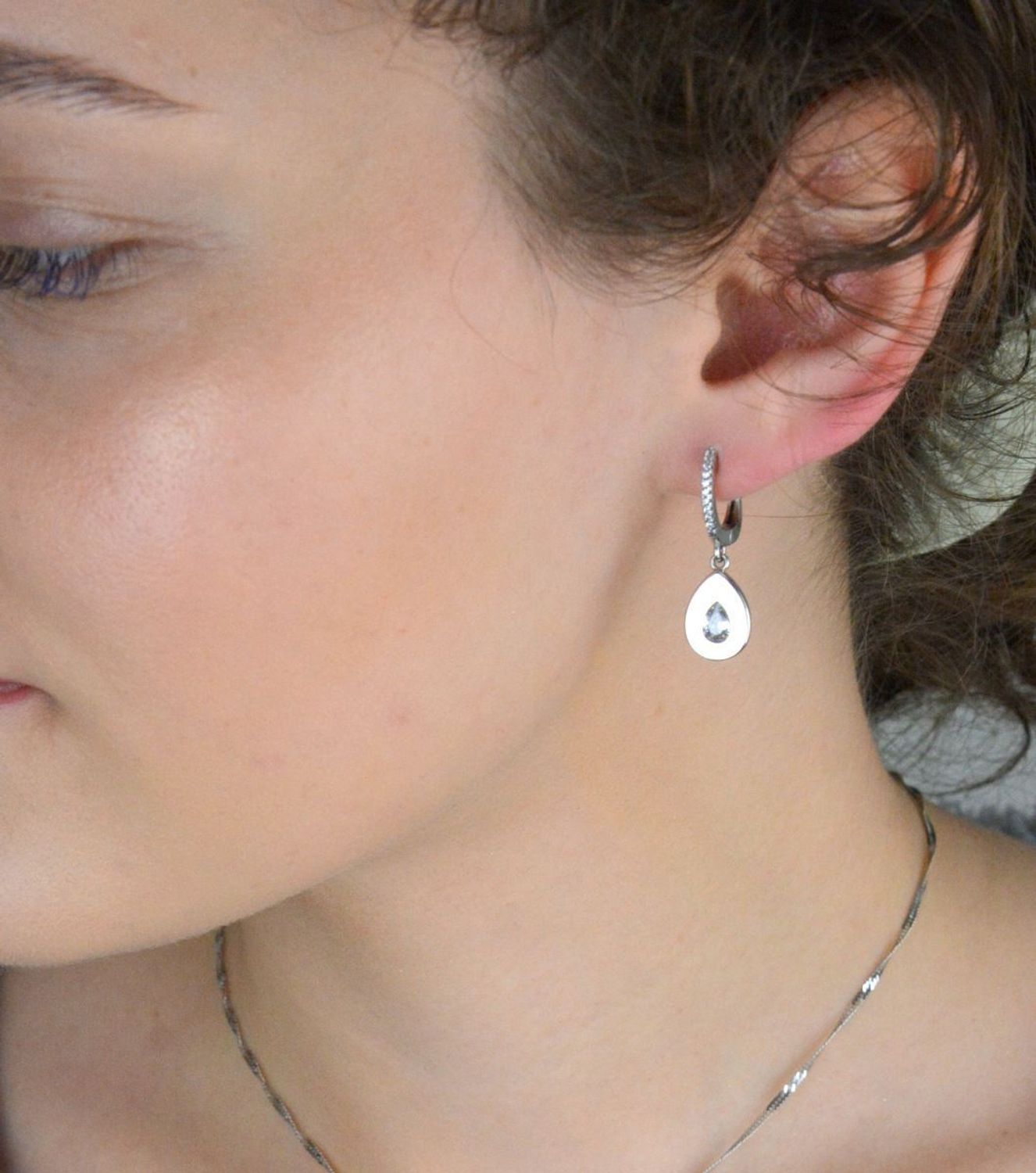 Kolczyki damskie wiszące łezka z cyrkoniami próba 925, AZK000000-509.jpg