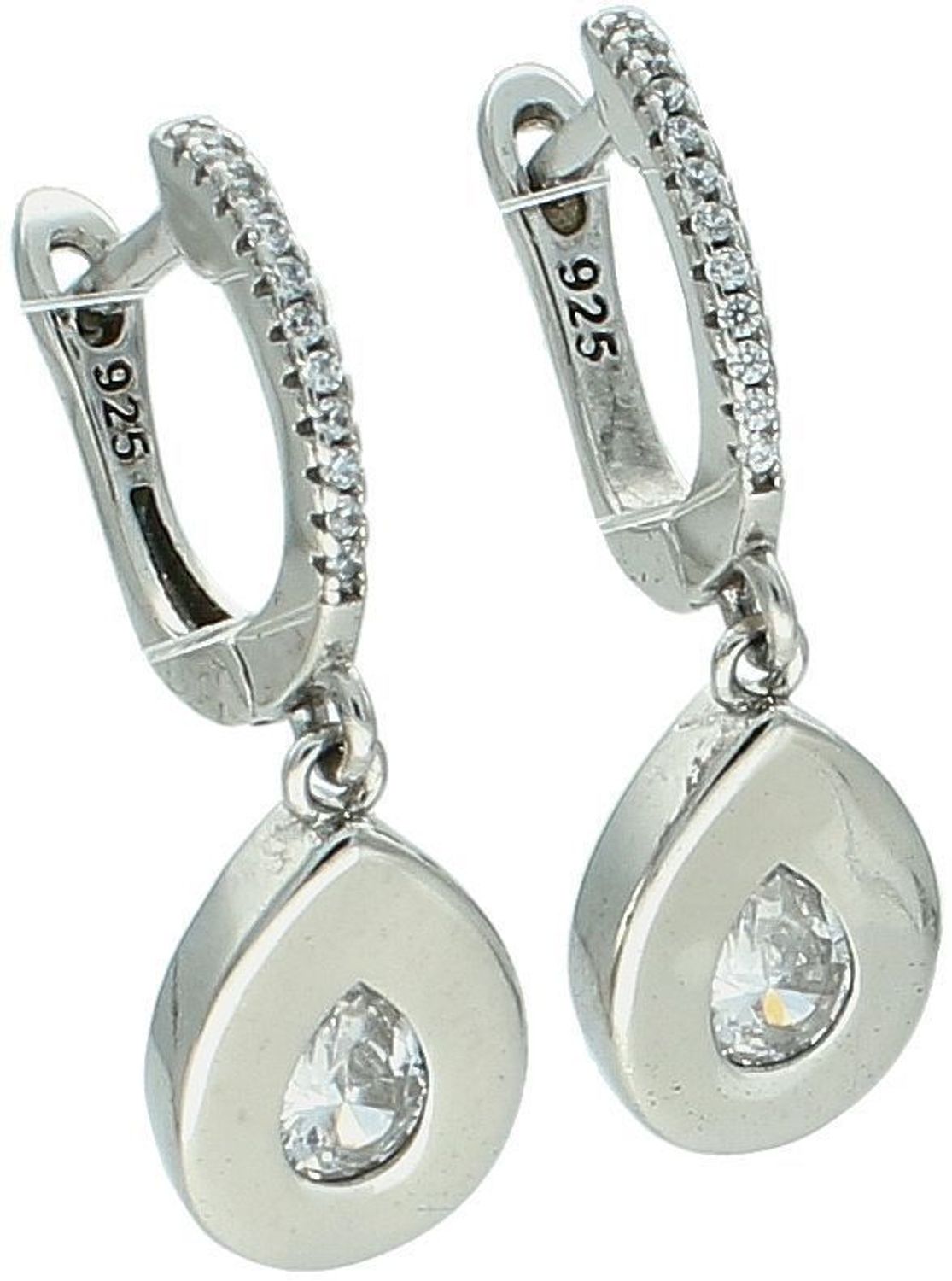 Kolczyki damskie wiszące łezka z cyrkoniami próba 925, AZK000000-509.jpg