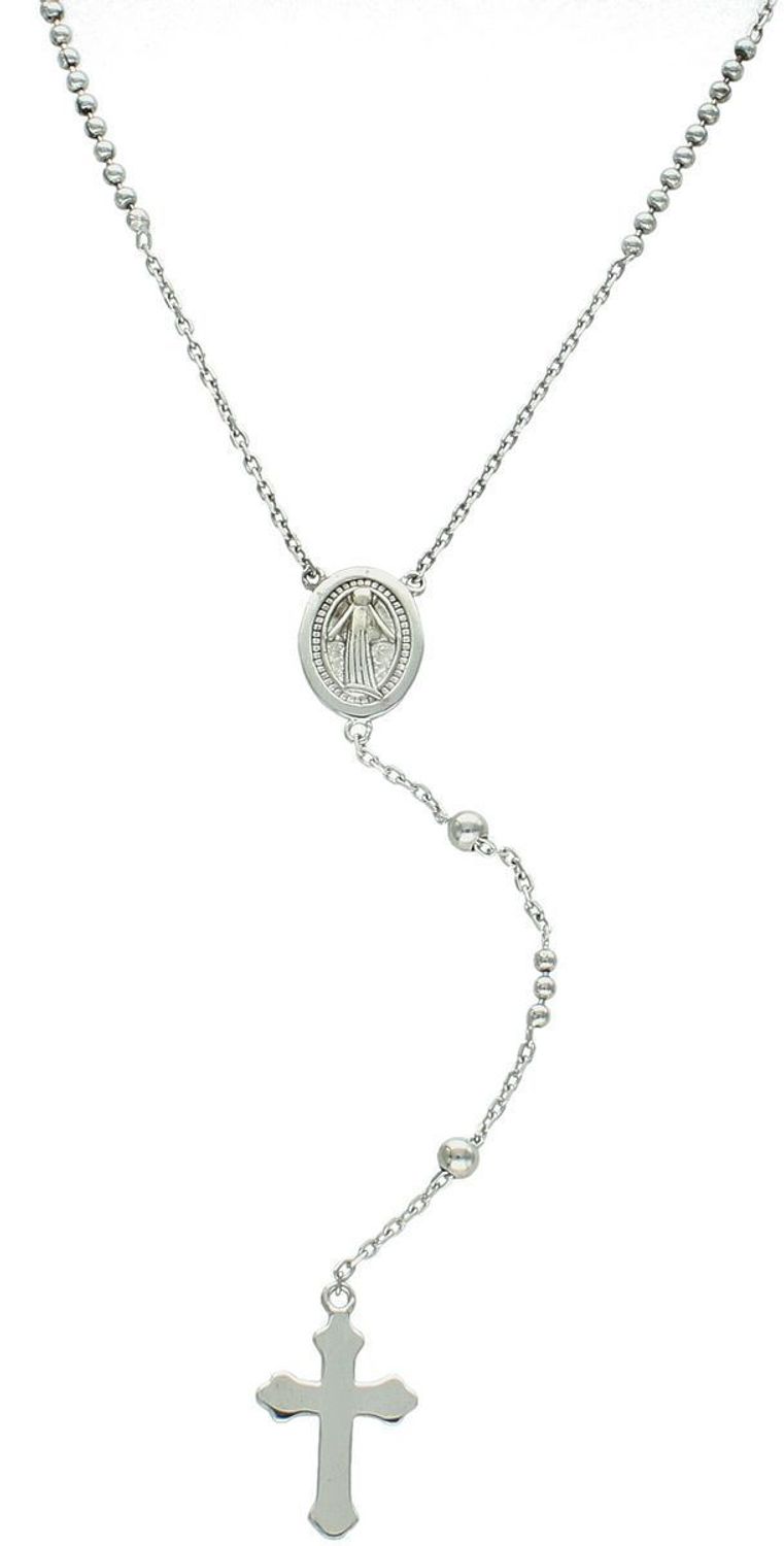 Różaniec srebrny 925 AZN000000-248 o długości 42+3 cm, waga 6,20 g. Klasyczny różaniec do noszenia na szyi – elegancki, symboliczny i duchowy.1.jpg