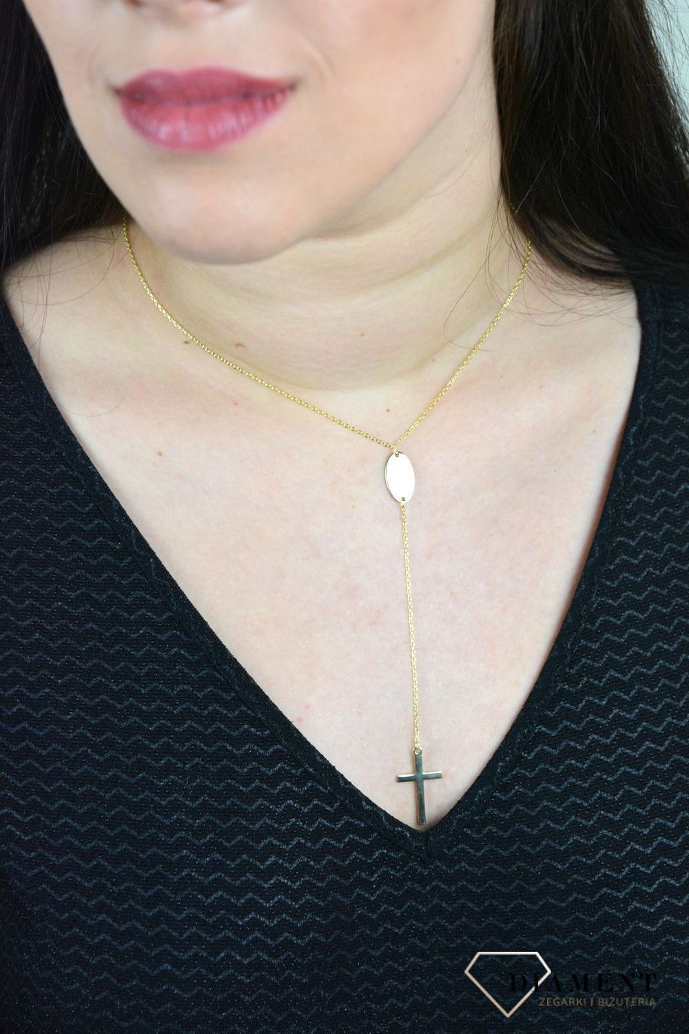 Srebrny naszyjnik celebrytka z krzyżem AZN000000-576..jpg
