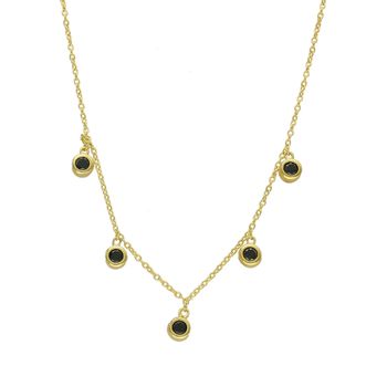 Srebrny naszyjnik celebrytka choker czarne cyrkonie AZN000000-584.jpg