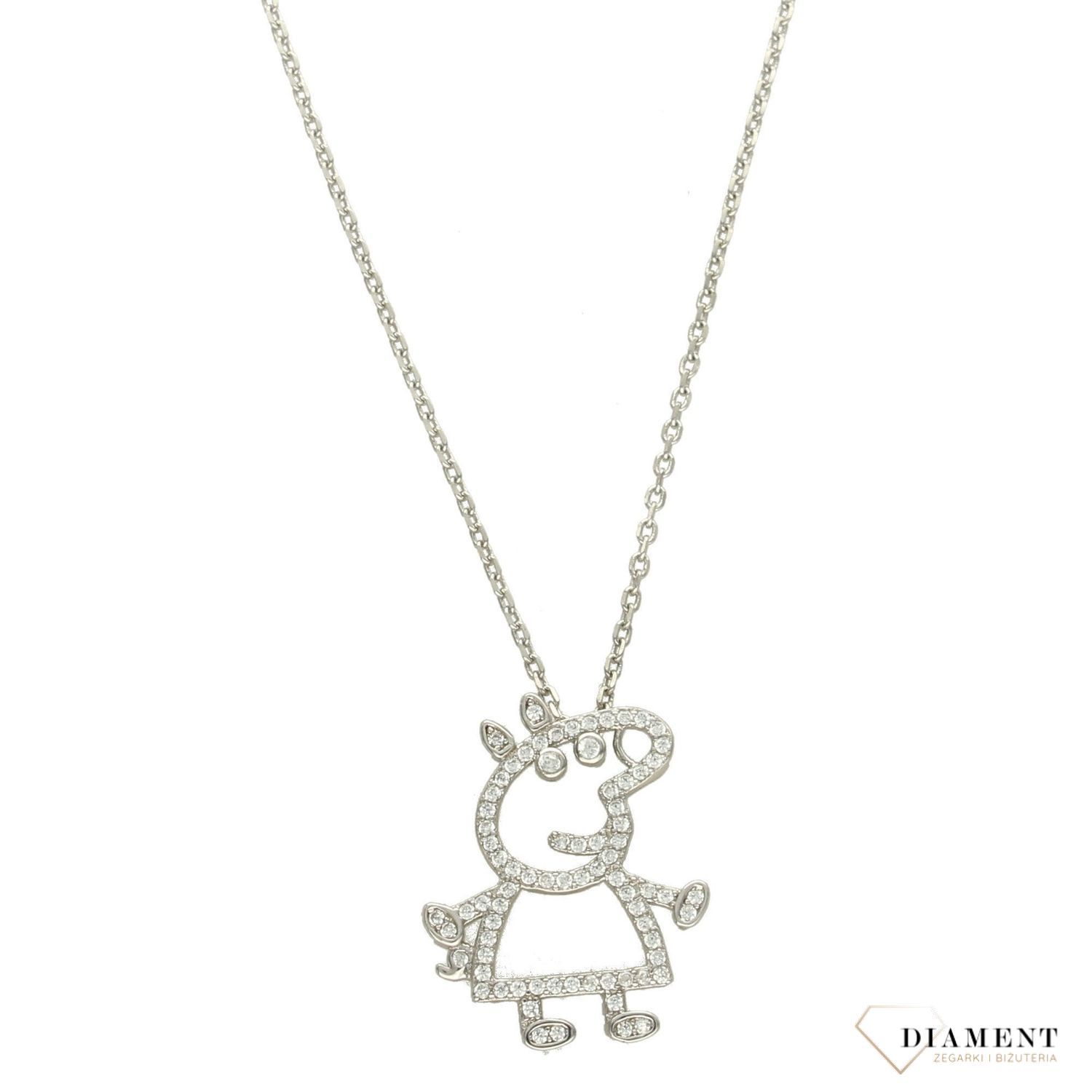 Naszyjnik srebrny dla dziewczynki Świnka Peppa AZN000000-600.jpg